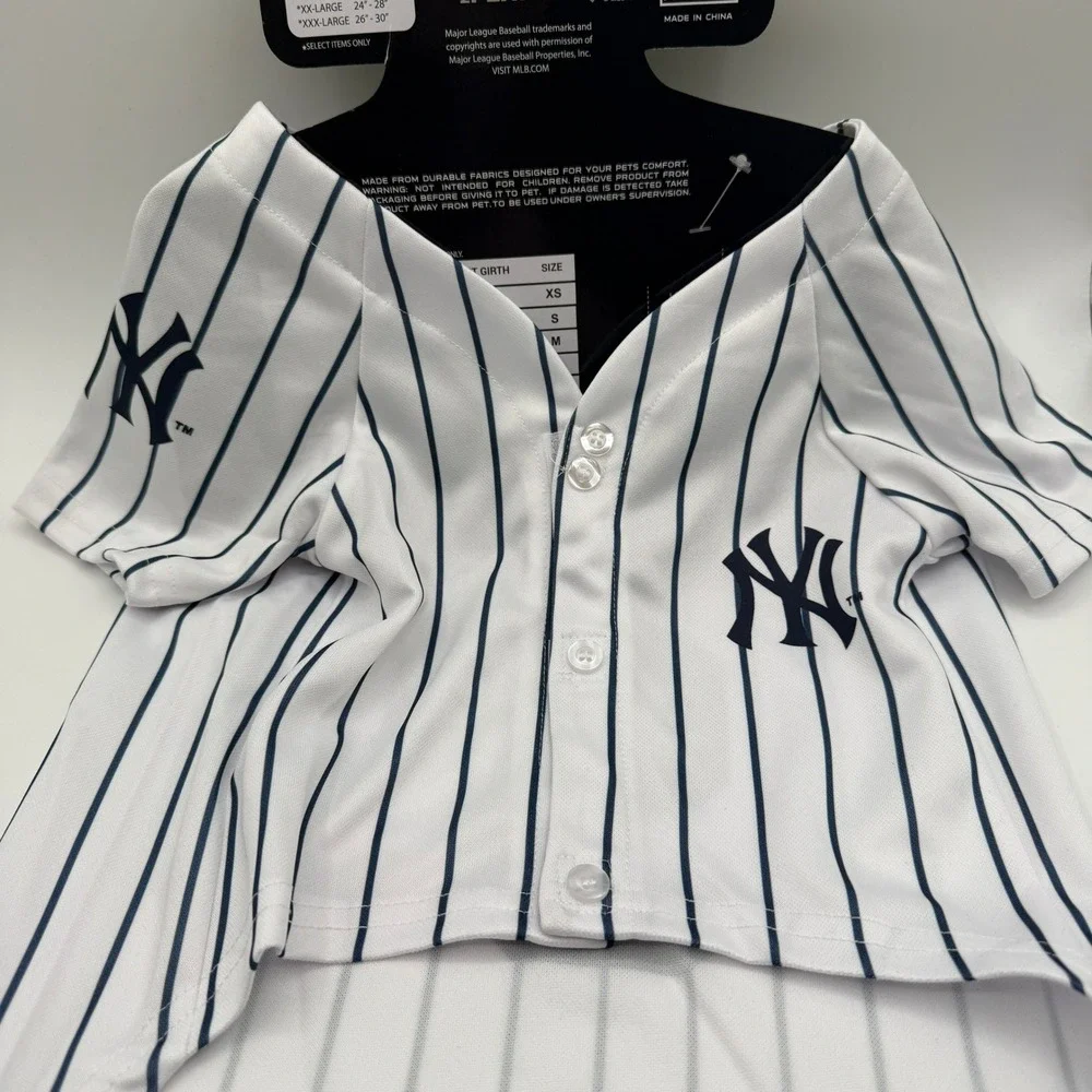 Pets First New York Yankees Pet Jersey Aaron Judge #99 Large White Pinstripe NEW